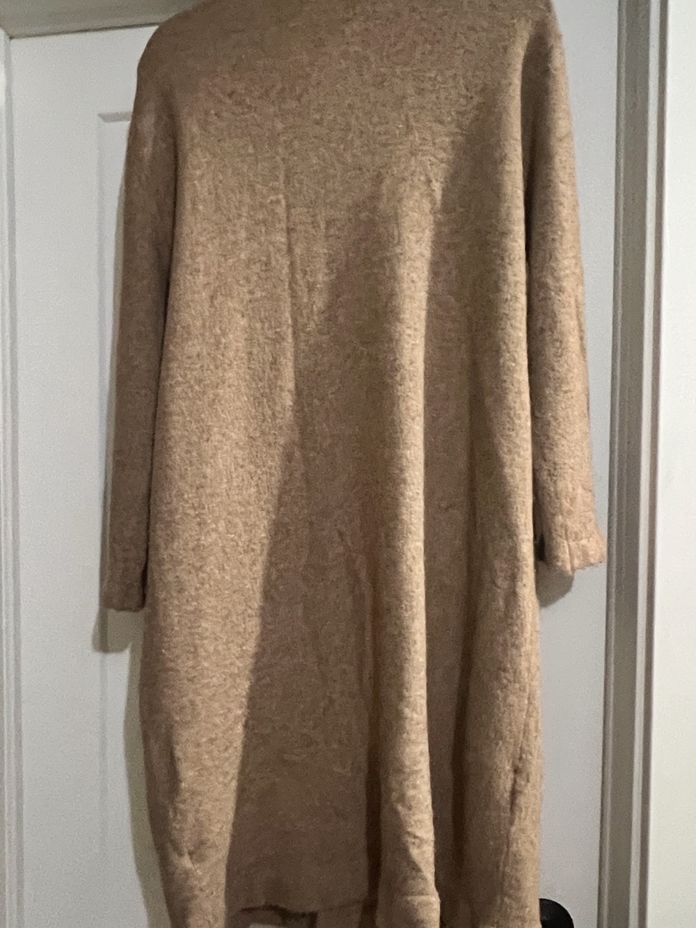Love & Lore Long Open-Front Camel Cardigan with Pockets - Picture 2 of 5
